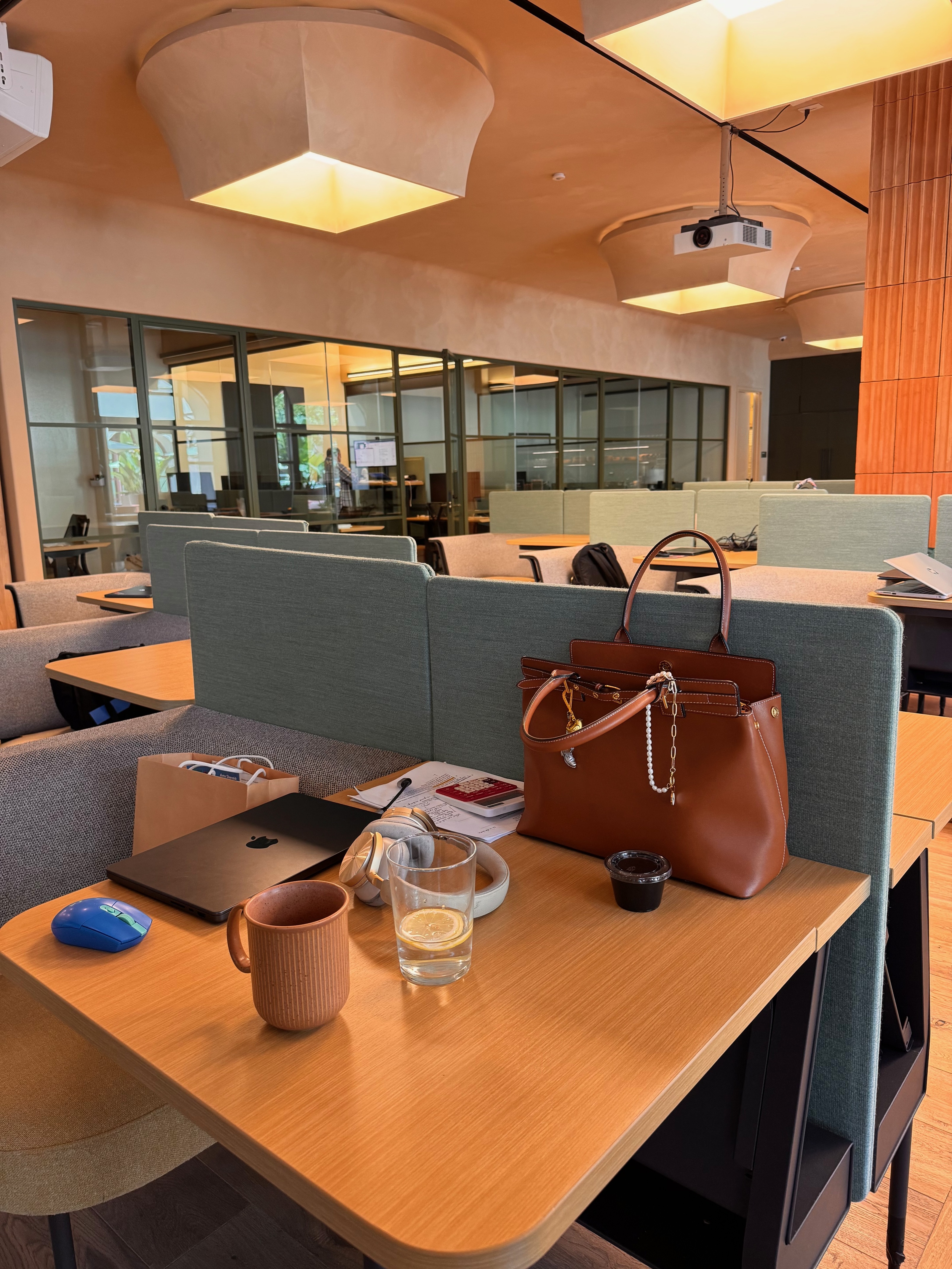 Nica working on table